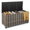 Costway 96 Gallon Patio Rattan Storage Deck Box Container Garden Liner Wheels Mix Brown/Grey